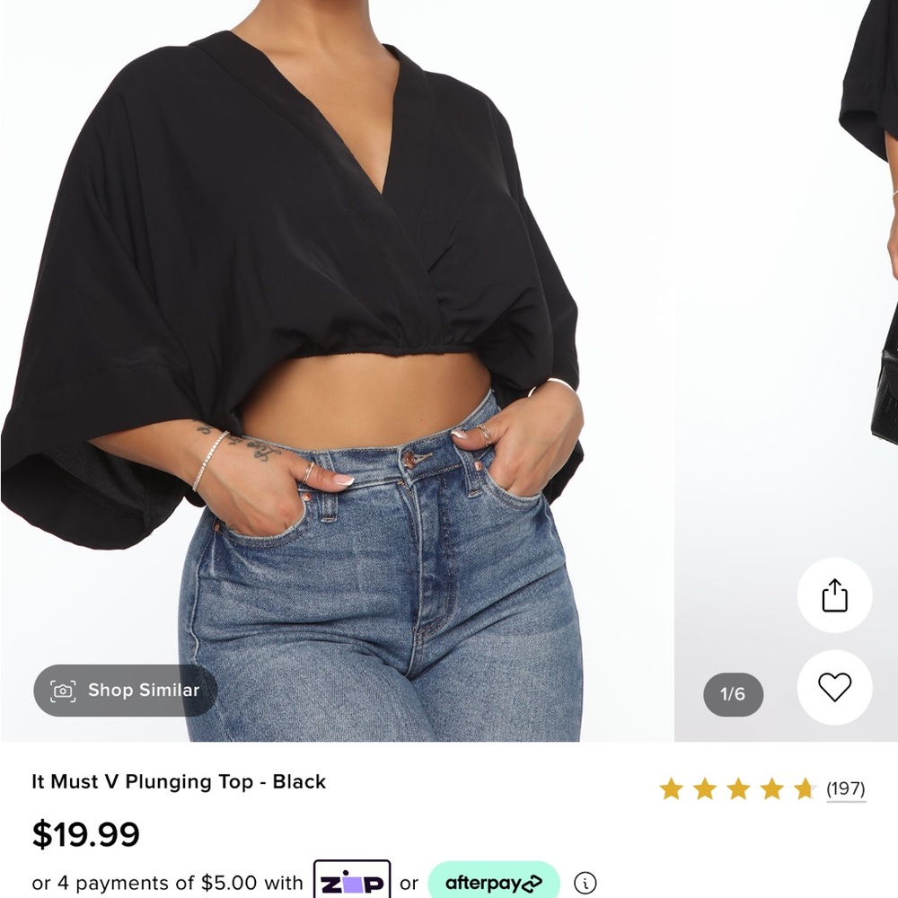 🖤Chic Black Fashion Nova Crop Top🖤